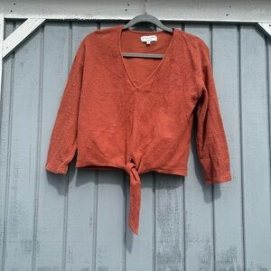 Madewell Size Medium Women's Rust Crop Top with Tie Front